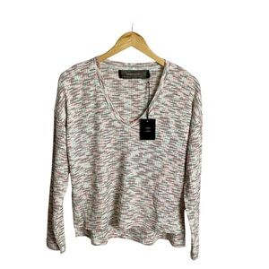 Code x Mode Rib‎ Knit V Neck Long Sleeve Tee Size Small New